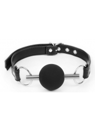 Черный силиконовый кляп-шарик на ремешке - Notabu - купить с доставкой в Белгороде