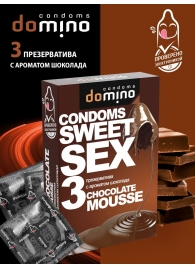 Презервативы для орального секса DOMINO Sweet Sex с ароматом шоколадного мусса - 3 шт. - Domino - купить с доставкой в Белгороде