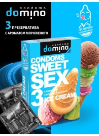 Презервативы для орального секса DOMINO Sweet Sex с ароматом мороженого - 3 шт. - Domino - купить с доставкой в Белгороде