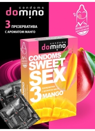 Презервативы для орального секса DOMINO Sweet Sex с ароматом манго - 3 шт. - Domino - купить с доставкой в Белгороде