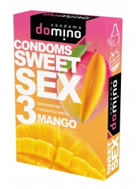 Презервативы для орального секса DOMINO Sweet Sex с ароматом манго - 3 шт. - Domino - купить с доставкой в Белгороде