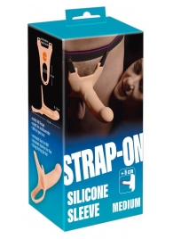 Силиконовый полый страпон на ремнях Silicone Strap-on - 16 см. - Orion - купить с доставкой в Белгороде