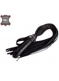 Черная плеть  Ковбой  с ручкой-фаллосом - 55 см. - Sitabella - купить с доставкой в Белгороде