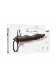 Черная вибронасадка для двойного проникновения Flirtini - 15,9 см. - Lola Games - купить с доставкой в Белгороде