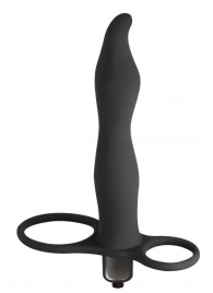 Черная вибронасадка для двойного проникновения Flirtini - 15,9 см. - Lola Games - купить с доставкой в Белгороде