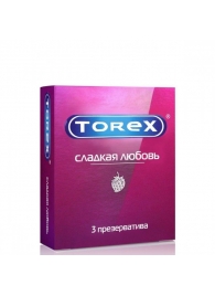 Презервативы Torex  Сладкая любовь  с ароматом клубники - 3 шт. - Torex - купить с доставкой в Белгороде