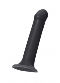 Черный фаллос на присоске Silicone Bendable Dildo L - 19 см. - Strap-on-me - купить с доставкой в Белгороде