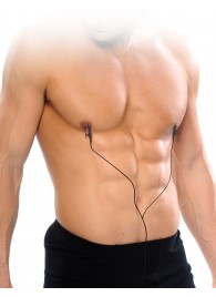 Черные электрические зажимы для сосков Shock Therapy Nipple Clamps - Pipedream - купить с доставкой в Белгороде