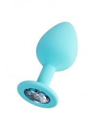 Мятная анальная втулка Brilliant с прозрачным кристаллом - 8 см. - ToyFa - купить с доставкой в Белгороде