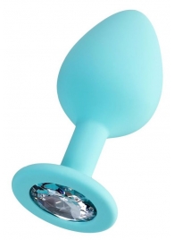 Мятная анальная втулка Brilliant с прозрачным кристаллом - 8 см. - ToyFa - купить с доставкой в Белгороде