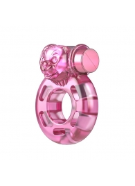 Розовое эрекционное виброкольцо Pink Bear - Baile - в Белгороде купить с доставкой