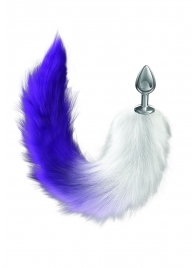 Серебристая анальная пробка с фиолетовым хвостом Galaxy - Lola Games - купить с доставкой в Белгороде