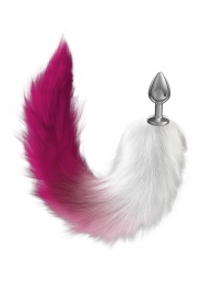 Серебристая анальная пробка с розовым хвостом Starlit - Lola Games - купить с доставкой в Белгороде