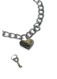 Серебристый ошейник Embrace с ключиком - Lola Games - купить с доставкой в Белгороде