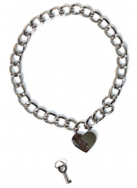 Серебристый ошейник Embrace с ключиком - Lola Games - купить с доставкой в Белгороде