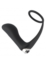 Черное эрекционное кольцо с анальной вибропробкой Vibrating Ring   Plug - Orion - в Белгороде купить с доставкой