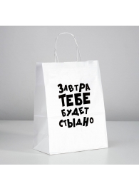 Подарочный пакет  Завтра тебе будет стыдно  - 30 х 24 см. - UPAK LAND - купить с доставкой в Белгороде