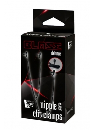 Черные зажимы на соски и клитор на цепочке DELUXE NIPPLE   CLIT CLAMPS - Dream Toys - купить с доставкой в Белгороде