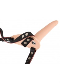 Телесный поясной страпон с вибрацией Vibrating Strap-On - 15,7 см. - Orion - купить с доставкой в Белгороде