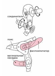 Черный пояс для женщин BEST SELECT с 3 насадками - LOVETOY (А-Полимер) - купить с доставкой в Белгороде