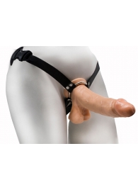 Реалистичный фаллос на регулируемых трусиках с кольцом - 17,5 см. - LOVETOY (А-Полимер) - купить с доставкой в Белгороде