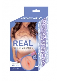 Телесный вибромастурбатор-вагина Real Women Vibration - Real - в Белгороде купить с доставкой