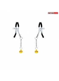 Оригинальные зажимы на соски с желтыми шариками - Notabu - купить с доставкой в Белгороде