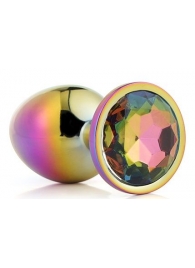 Голографическая анальная втулка с радужным кристаллом - 7,1 см. - Dream Toys - купить с доставкой в Белгороде