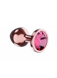 Пробка цвета розового золота с малиновым кристаллом Diamond Ruby Shine S - 7,2 см. - Lola Games - купить с доставкой в Белгороде