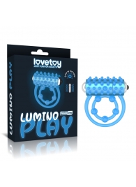 Голубое, светящееся в темноте виброкольцо Lumino Play Vibrating Penis Ring - Lovetoy - в Белгороде купить с доставкой