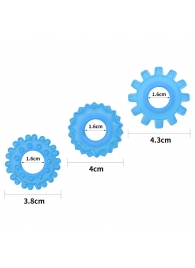Набор из 3 голубых, светящихся в темноте эрекционных колец Lumino Play - Lovetoy - в Белгороде купить с доставкой