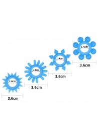 Набор из 4 голубых, светящихся в темноте эрекционных колец Lumino Play - Lovetoy - в Белгороде купить с доставкой
