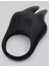 Черное эрекционное виброкольцо Sensation Rechargeable Vibrating Rabbit Love Ring - Fifty Shades of Grey - в Белгороде купить с доставкой