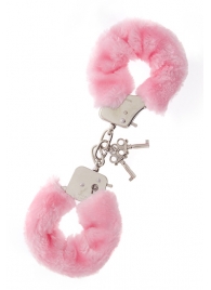 Металлические наручники с розовой меховой опушкой METAL HANDCUFF WITH PLUSH PINK - Dream Toys - купить с доставкой в Белгороде