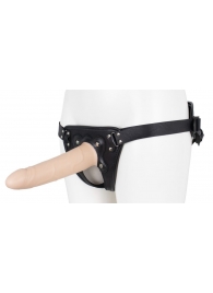 Пустотелый страпон Harness CLASSIC с бандажом - 19,5 см. - LOVETOY (А-Полимер) - купить с доставкой в Белгороде