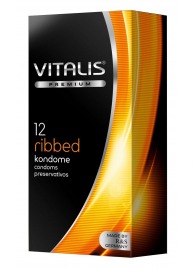 Ребристые презервативы VITALIS PREMIUM ribbed - 12 шт. - Vitalis - купить с доставкой в Белгороде