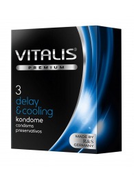 Презервативы VITALIS PREMIUM delay   cooling с охлаждающим эффектом - 3 шт. - Vitalis - купить с доставкой в Белгороде