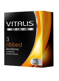 Ребристые презервативы VITALIS PREMIUM ribbed - 3 шт. - Vitalis - купить с доставкой в Белгороде