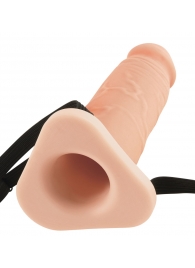 Телесный реалистичный фаллоимитатор с полостью Silicone Hollow Extension - 20 см. - Pipedream - купить с доставкой в Белгороде