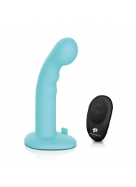 Голубая изогнутая насадка 6in Remote Control Ripple P-Spot G-Spot на черных трусиках - 16 см. - Pegasus - купить с доставкой в Белгороде