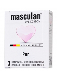 Супертонкие презервативы Masculan Pur - 3 шт. - Masculan - купить с доставкой в Белгороде