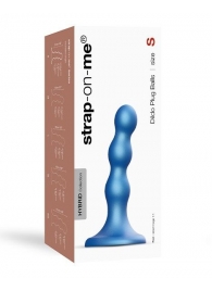 Голубая насадка Strap-On-Me Dildo Plug Balls size S - Strap-on-me - купить с доставкой в Белгороде
