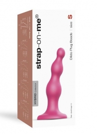 Розовая насадка Strap-On-Me Dildo Plug Beads size S - Strap-on-me - купить с доставкой в Белгороде