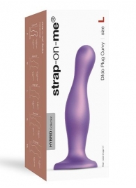 Фиолетовая насадка Strap-On-Me Dildo Plug Curvy size L - Strap-on-me - купить с доставкой в Белгороде