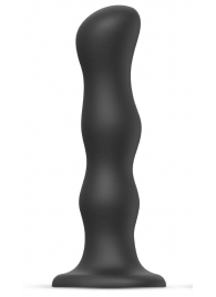 Черная насадка Strap-On-Me Dildo Geisha Balls size M - Strap-on-me - купить с доставкой в Белгороде