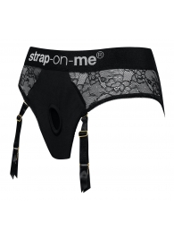 Черные трусики для насадок Diva Lingerie Harness - size S - Strap-on-me - купить с доставкой в Белгороде