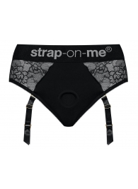 Черные трусики для насадок Diva Lingerie Harness - size S - Strap-on-me - купить с доставкой в Белгороде