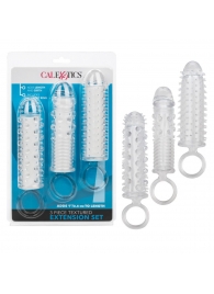 Набор из 3 прозрачных насадок 3 Piece Textured Extension Set - California Exotic Novelties - в Белгороде купить с доставкой