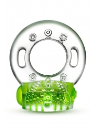 Зеленое эрекционное виброкольцо Arouser Vibrating C-Ring - Blush Novelties - в Белгороде купить с доставкой