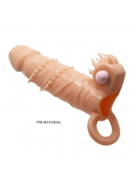 Телесная удлиняющая вибронасадка Penis Sleeve Connor - 17 см. - Baile - в Белгороде купить с доставкой